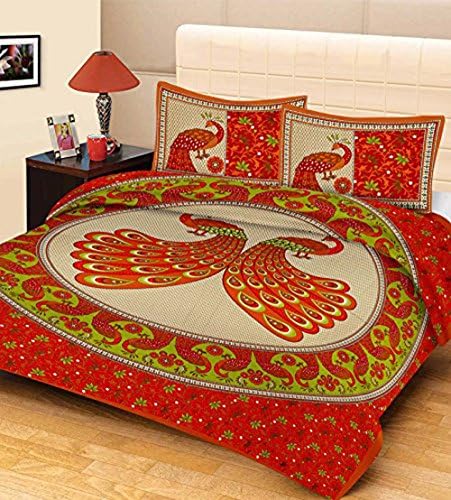 Premium Hand printed Long-Staple Combed Cotton Rich Extra Deep Luxurious Elegant Comfort Bed Sheets Wrinkle Resistant Luxury 1-Piece Bed Sheet Set & 2 Pillowcases - 120 Thread Count Egyptian Quality