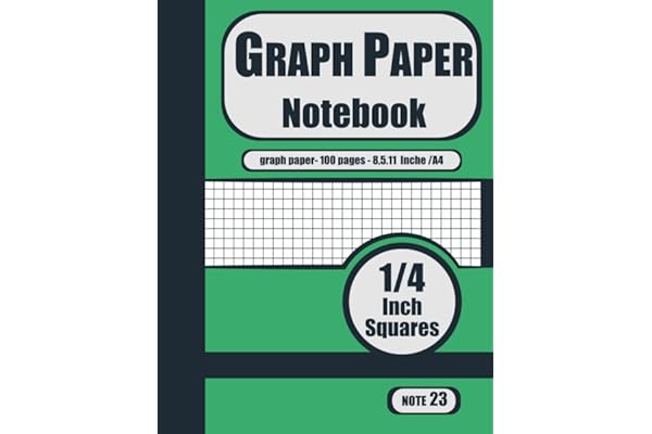 Graph Paper 1 4 Inch Grid Graph Paper Notebook Graphing Paper 100 Pages Perfect Size At 8 5 X 11 In 21 59 X 27 94 Cm For Kids Teens And Adults 23 Note Books Amazon Ca