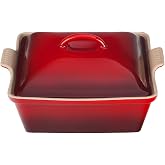 Le Creuset Stoneware Covered Square Casserole, 2.5 qt. (9"), Cerise