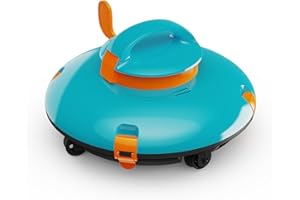 LVKE L1 Cordless Robotic Pool Cleaner, Pool Vacuum with Upgraded Obstacle-Crossing, 70 Mins Runtime, Powerful Suction, Auto-Parking, Ideal for Above Ground Flat Pools up to 38 Feet, Blue