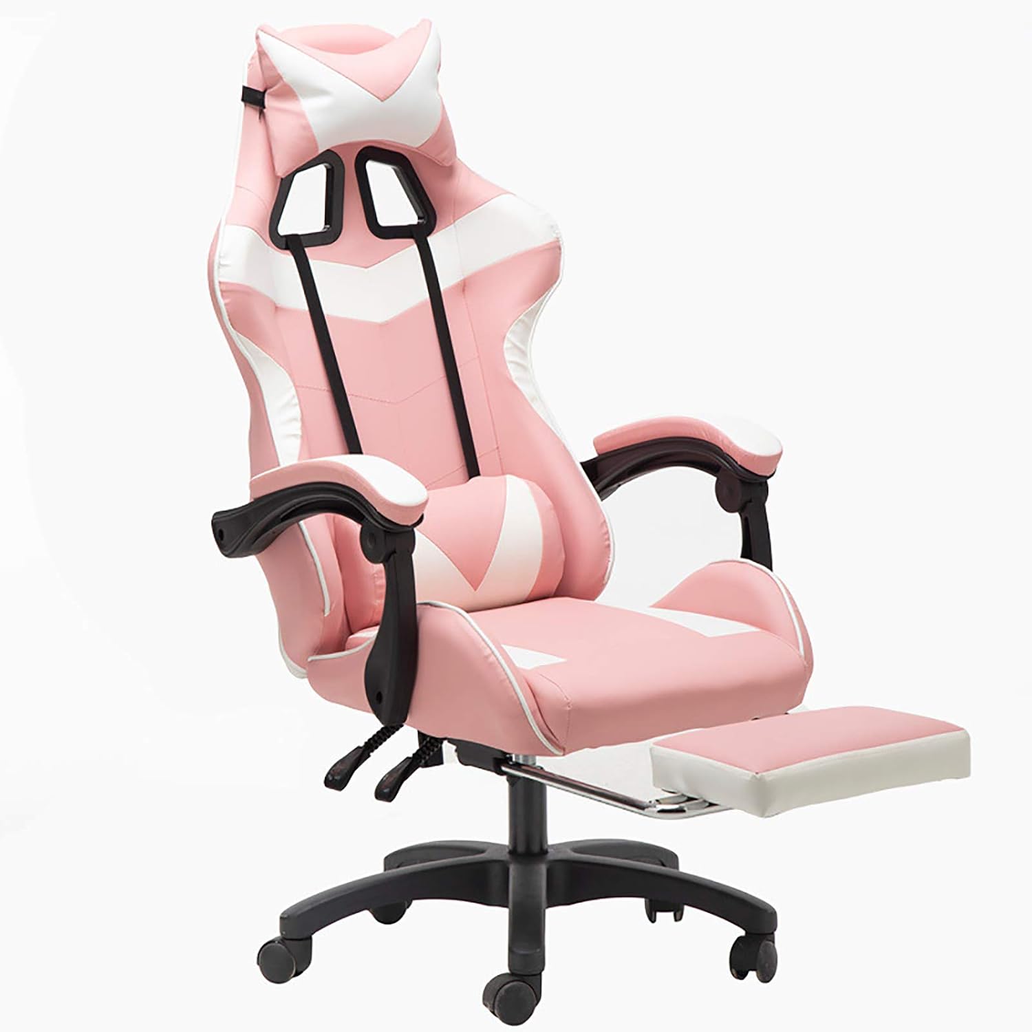 TriGold Silla Gaming Reposapies,Rosa Ergonómico Silla Escritorio