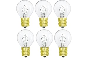 PAEORRORL Lava Lamp Light Bulb 25W S11 E17 Base Replacement Bulbs for 14.5 Inch Lava Lamps and Glitter Lamps,120 Volt,Dimmable,2700K Warm White,6 Pack