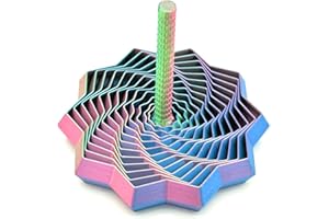 TRULY AMAZING THINGS Expanded Sensory Fidget Star with Handle – Visually Captivating and Satisfyingly Noisy! (Blue - Green - Purple, Small)