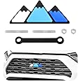 Yourkar Front Grille Badge, Classic Retro Tri-Color Stripe Automotive Mesh Grille Label Emblem, Decorative Decal Badge Compatible with Tacoma 4Runner, Decoration Car Accessories (A)