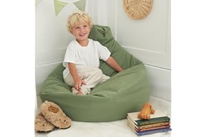 ZICOTO Stuffed Animal Storage Bean Bag Chair Cover for Kids - Easily Turn Plushie Toys into a Comfy Toddler Chair - Durable Lounge Stuffie Bag for Playroom, Living Room or Nursery Decor - Cover Only