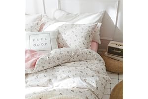 MKXI Pink Floral Duvet Cover Twin XL White Duvet Cover Flowers Patterned Pink Color Reversible Comforter Cover with zipper Soft Comfy Girls Bedding Fresh Style 68x90