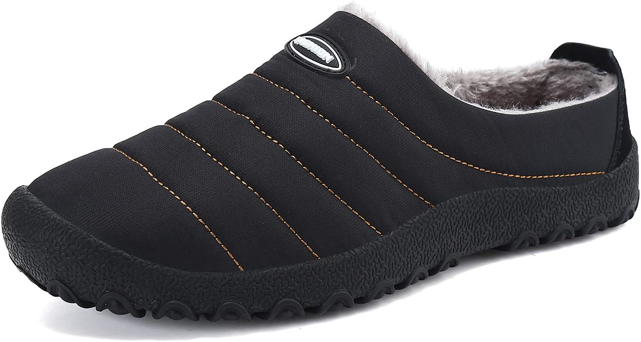 SMajong Winter Slippers Waterproof Fur Lined House Slippers Slip-on Snow Boots Anti-Slip Breathable Outdoor Walking Shoes Unisex Men Women Plus Size UK 4-13