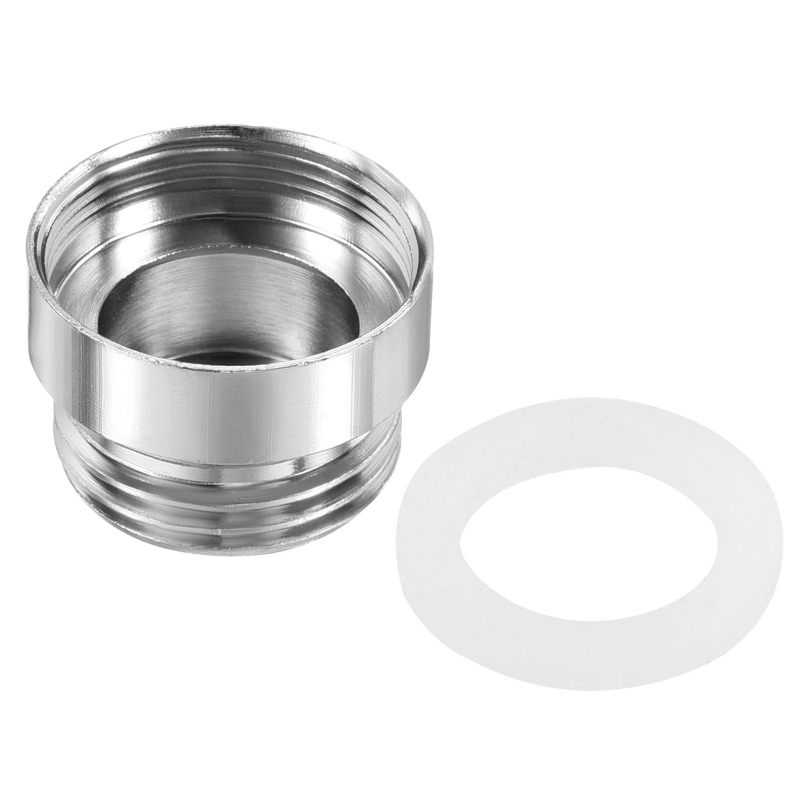 PATIKIL G1/2 Male to M22*1.0 Female Thread Faucet Adapter, Chromed Aerator Connector Fitting for Garden Hose Water Filter, Silver