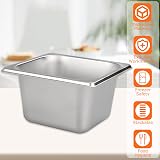 YAYODS 4Pcs Gastronorm Pan 1/6 with Lid 176x162x100mm Stainless Steel view 5