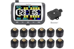 EEZ RV Products EezTire-TPMS12ATCB Real Time/24x7 Tire Pressure Monitoring System - 12 Anti-Theft Sensors + Booster.