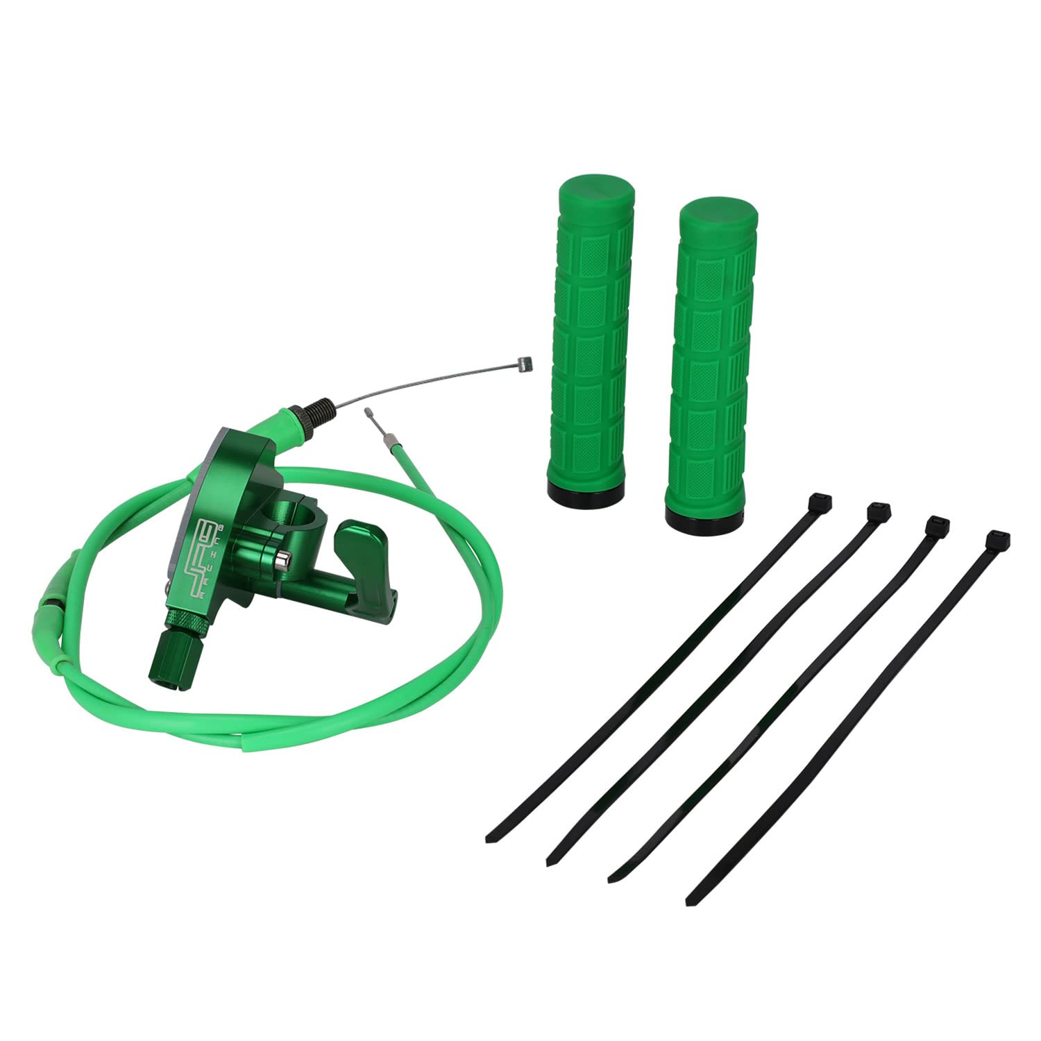 Photo 1 of JFG RACING 7/8'' 22mm Thumb Throttle Cable Transparent Throttle Accelerator Handle Assembly CNC For 50cc 70cc 90cc 110cc 125cc 250cc ATV Mini Bike Quad Dirt Pit Bike Green