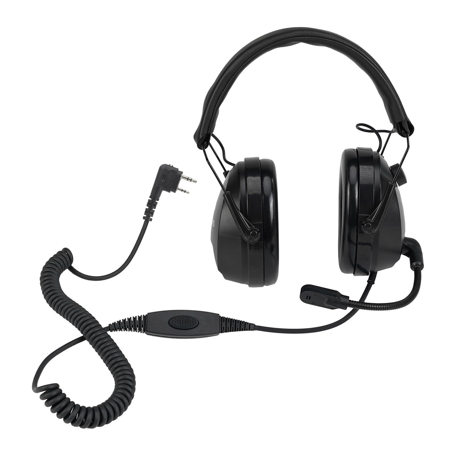 Retevis Noise Cancelling Walkie Talkie Headset, Overhead 2 Way Radio Headphone, Volume Control, 2 Pin Two Way Radio Tactical Earpiece Compatible with Baofeng UV5R RT24 RT27 RT5R RT86(1 Pack)