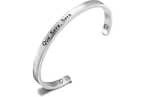 CENWA Que Sera Sera Inspiration Bracelet French Phrase Motivational Gift Hanukkah Gift for Mom, Sister, Best Friend, Girlfriend