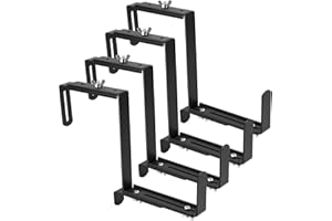 VIVIKEN Planter Box Brackets, Adjustable Flower Brackets for Deck Railing, No Drill Window Bracket for Outdoor Planters-4 Pack