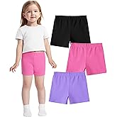 ZUEMET 3 Pack Baby Girls Bike Shorts Toddler Girl Athletic Dance Short Soft Cotton Summer Clothes Size 18M-5T