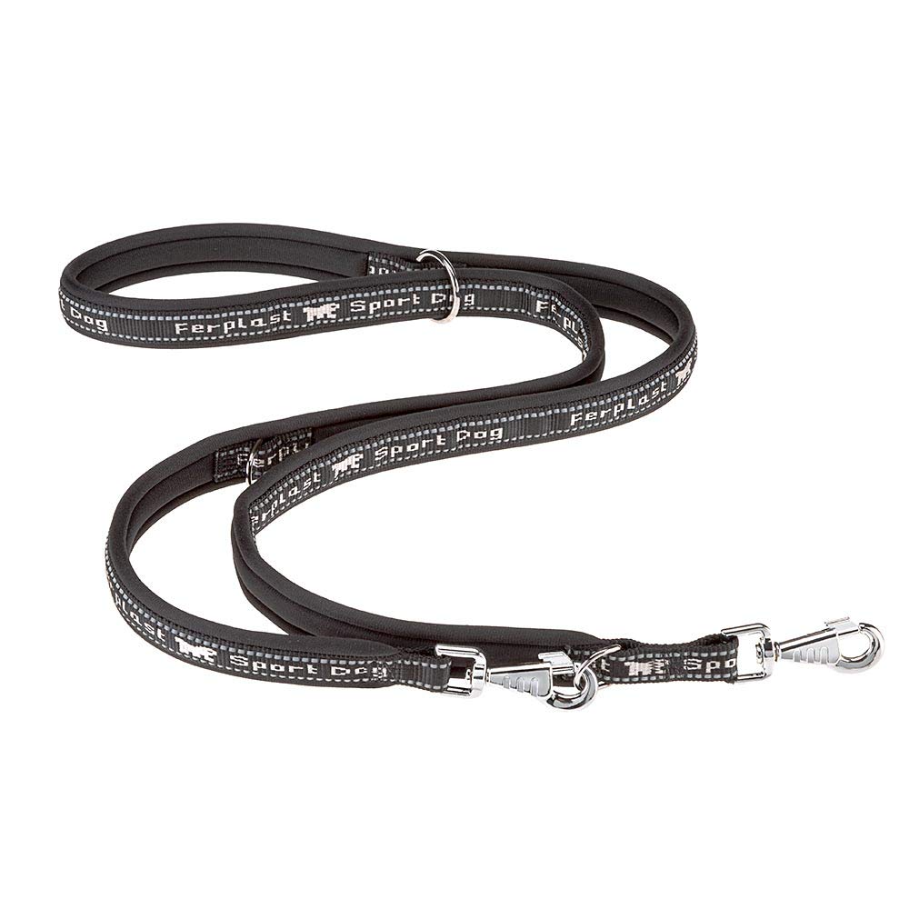 Ferplast Training Lead for Dogs SPORT DOG, Dog leads for Large Dogs, Soft Padded Handle, Reflective Nylon Lead, 200 cm, Grey