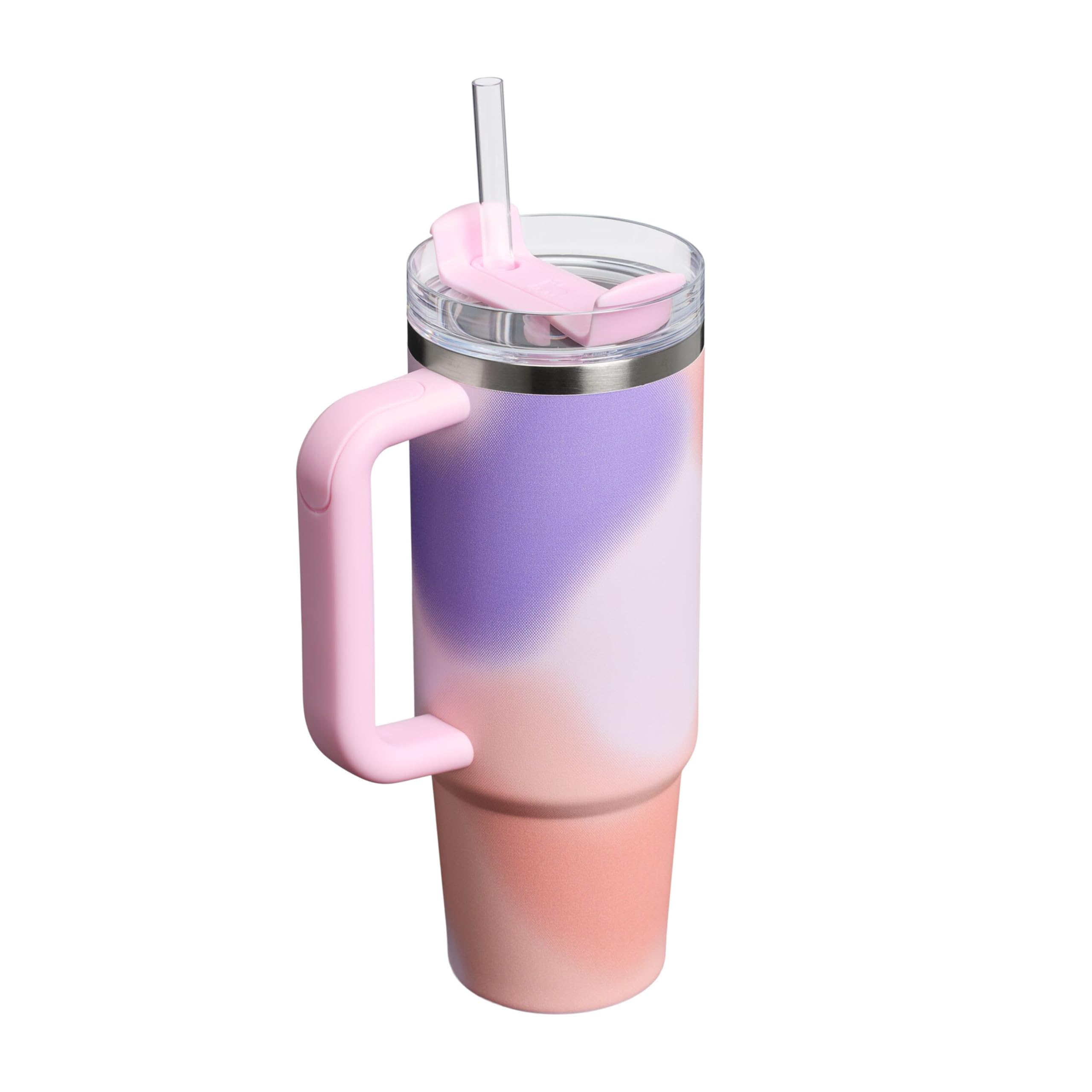 STANLEY 1913 Quencher H2.0 Flowstate Trinkflasche Mit Strohhalm 0.89L - Thermobecher Kühlt 9 Stunden - 40 Stunden Eisgekühlt - Thermosflasche BPA Frei - Edelstahl Trinkbecher - Rose Petal Motion 9