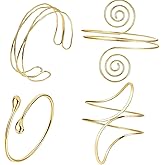 Orlashop 7 Pcs Gold Arm Cuff Jewelry for Women, Adjustable Upper Arm Cuff Bracelet Bangle, Plus Size Arm Cuff Jewelry, Boho Goddess Armlet, Upper Arm Band for Wedding Party