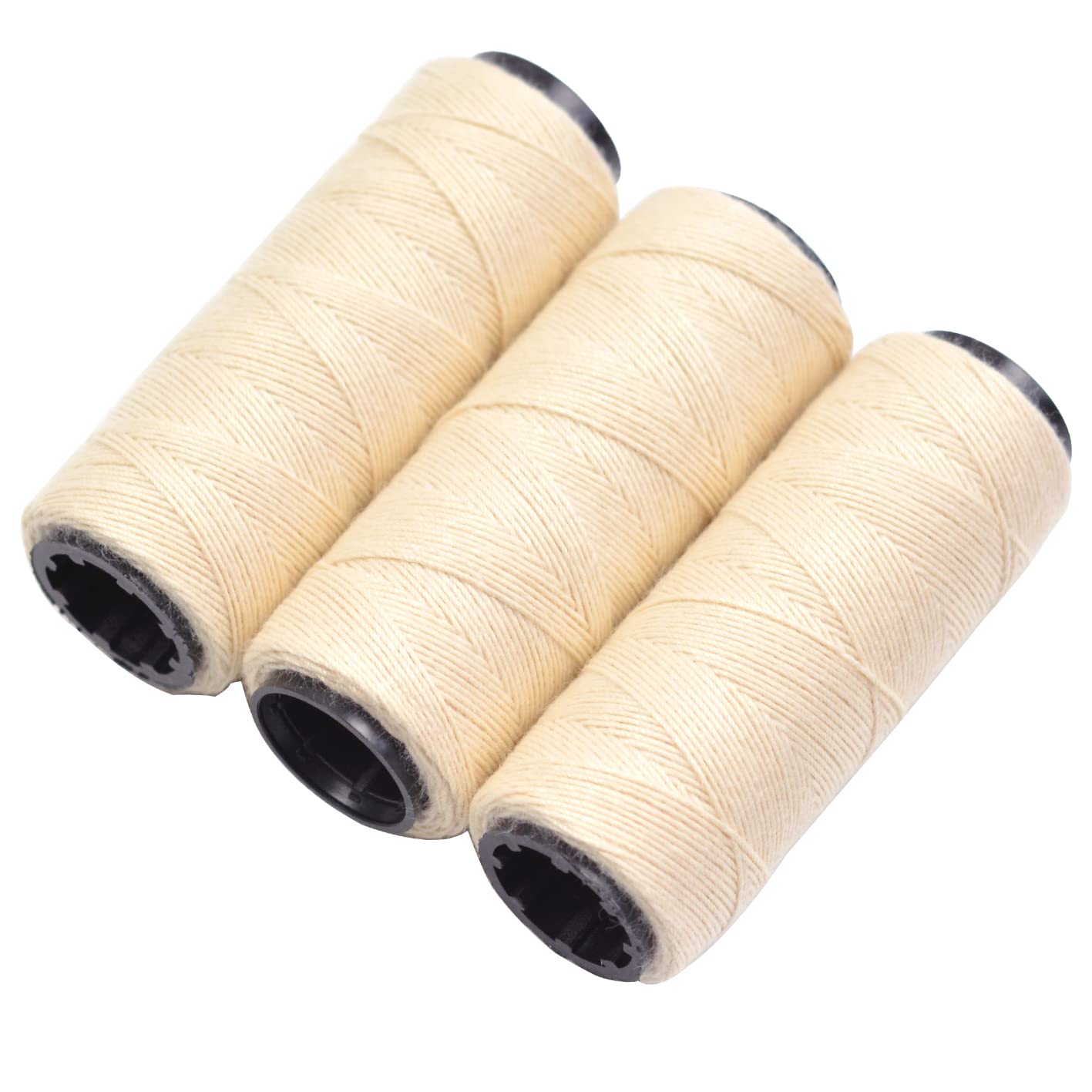 3 Rolls Sewing Threads Weaving Thread for Making Wigs Hand Sewing Hair Weft DIY (Beige)