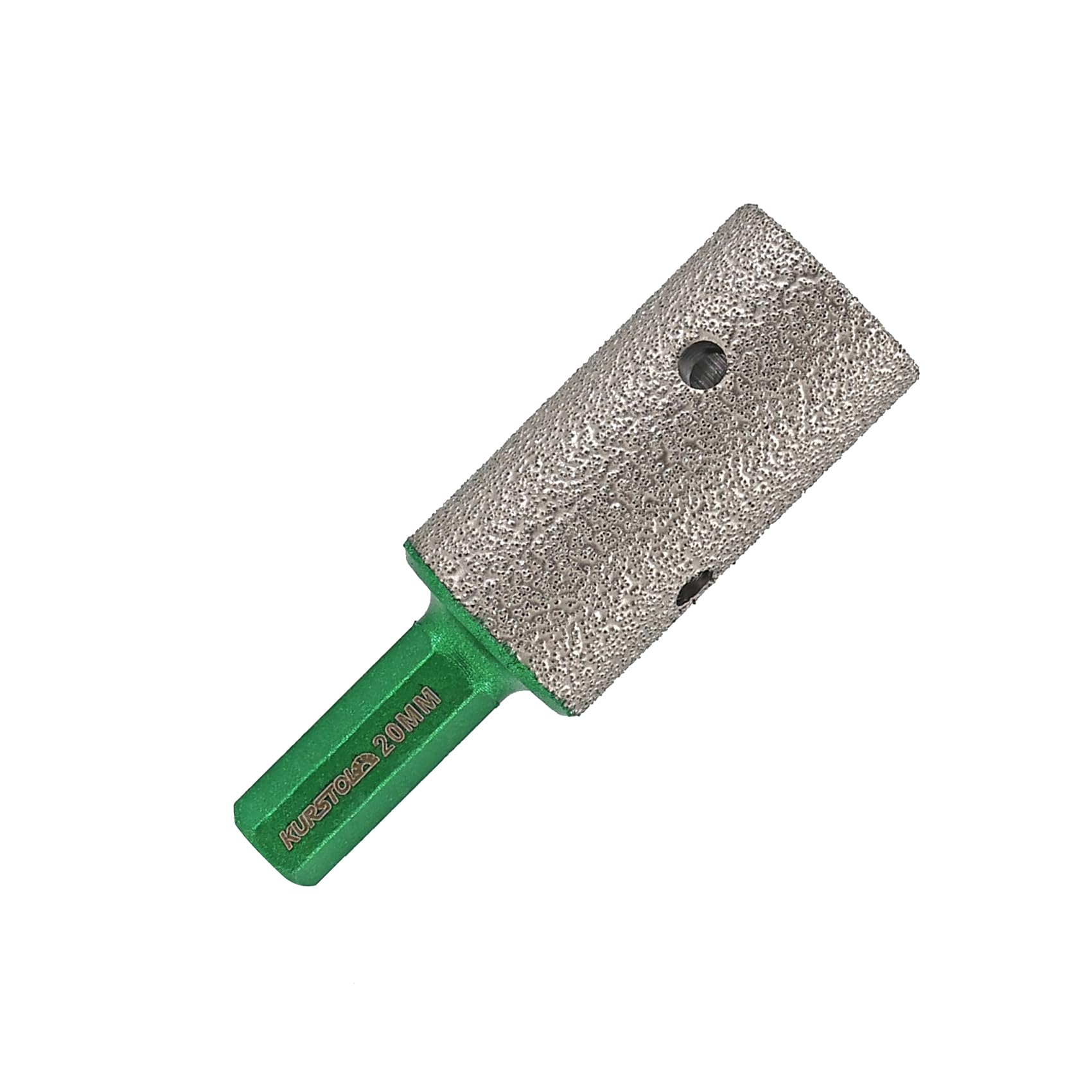 KURSTOL Diamond Coated Milling Bit - Diamond Finger Bit for Enlarging Shaping Holes,Dia 4/5"(20mm) Hex Shank Tile Hole Grinder Round Bevel Existing Holes in Porcelain,Hard Ceramic,Granite,Marble