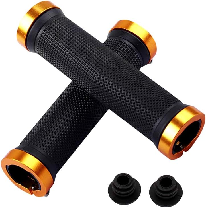 SZMAITOU Bike Handlebar Grips 2 Packs Non-Slip Adjustable Locking Rubber Bicycle Grips for Boys and Girls MTB BMX Road Mountain Bikes Scooter Cruiser