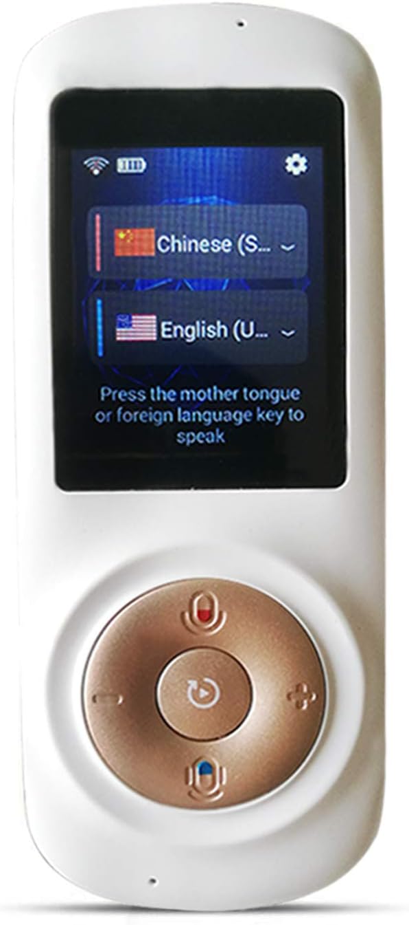 Translator Device Translation Language Translator Device Traductor Ingles Español Electronico Support 82 Languages with Voice Portable Translator Link by WiFi Hotspot NO APP - SixDu (White)