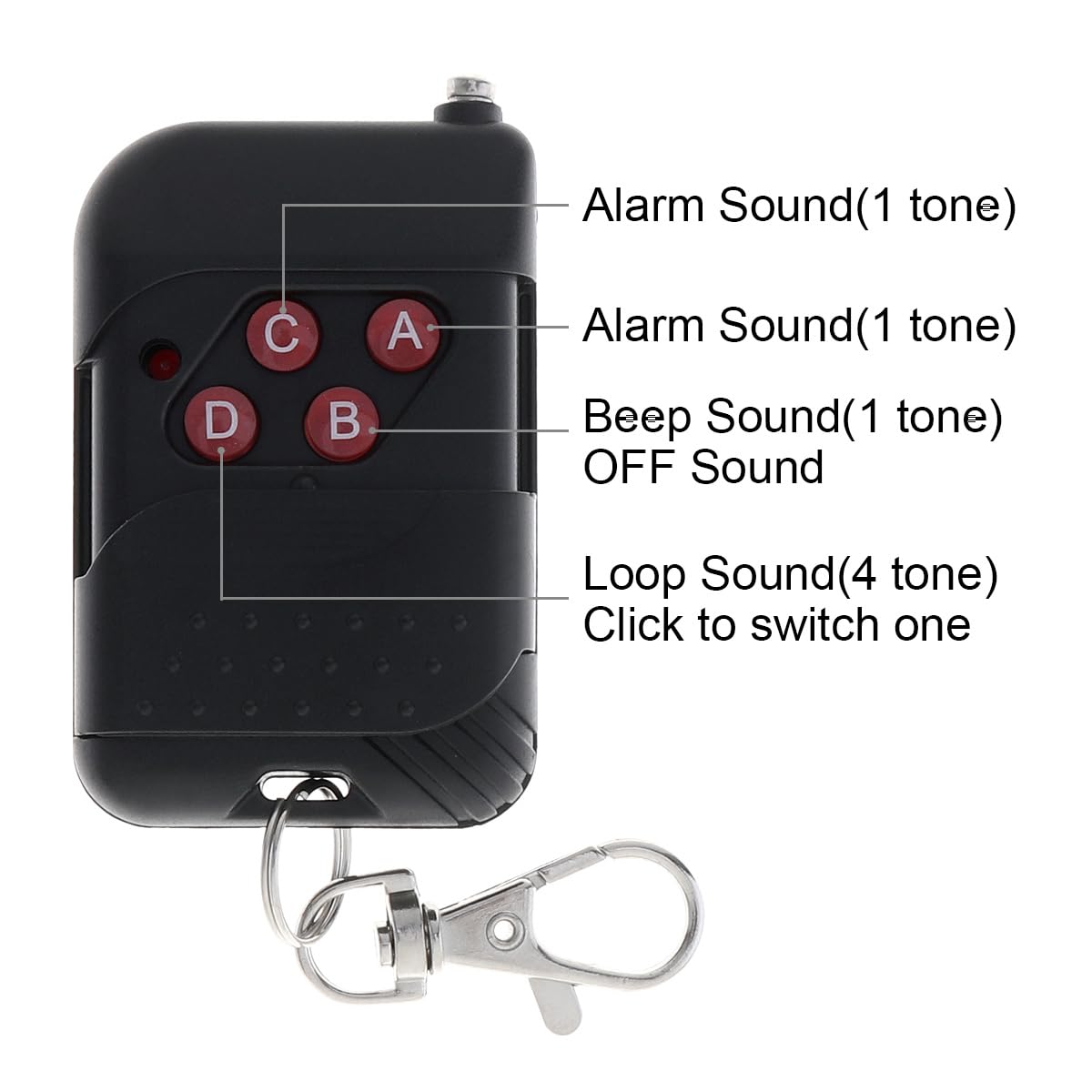 7 Tone Sound Loud Car Siren Vehicle Horn Hooter/Ambulance/Siren/Traffic Sound with Black Remote Controller 12V 100W (2PCS Remote Controller)