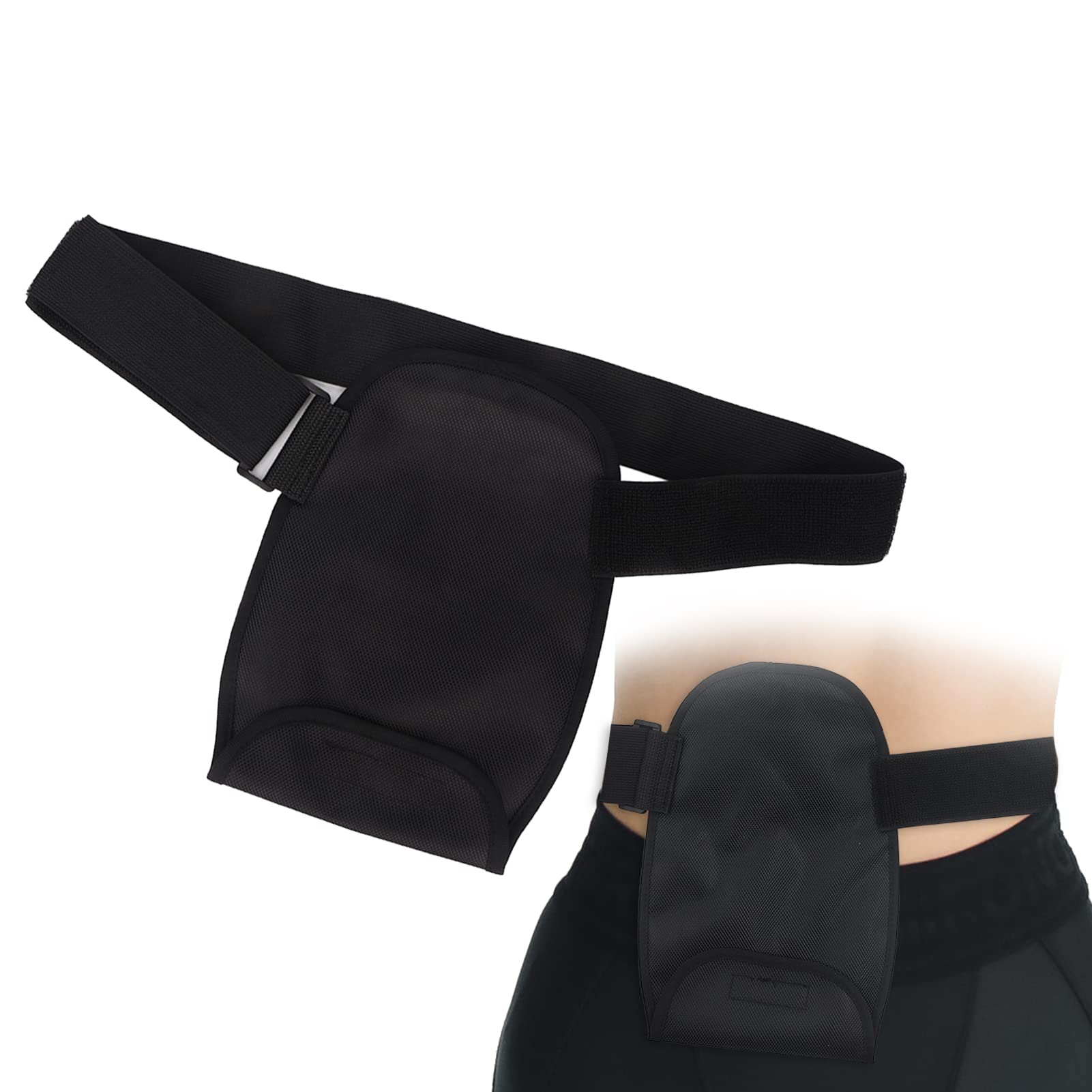 DANLIKT Ostomy Bag Cover 9.45 x 7.48 inch Waterproof Colostomy Bag cover with Adjustable Elastic Fixation Band, Hold Ostomy Pouch Men Women Ostomy Supplies