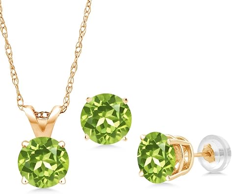 Amazon Com Gem Stone King 2 55 Ct Round Green Peridot 14k