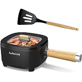 Audecook 2L Hot Pot Electric, Non-Stick electric pot, Portable Pot lazy | Dual Power Control Electric Pot For Cooking Steak, Egg, Ramen, Oatmeal &amp; Soup | Portable Pot for Dorm, RV, Travel &amp; Camping