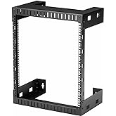 StarTech.com 2-Post 12U Heavy-Duty Wall-Mount Network Rack, 19" Open Frame Server Rack, 12" Deep, Wall Mount Data Rack for IT