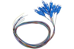 TOPINCN SCUPC Fiber Pigtail Cable Durable 12-Core Single Mode Fiber Optic Cable with PVC Outer Cover for Optical Instruments 