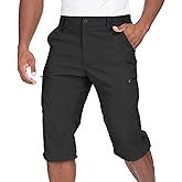 Jawtut Mens Cargo Shorts Hiking Stretch Quick Dry Capri Golf Tactical Long Shorts for Men