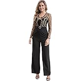 Wzmxtv Sexy Jumpsuits for Women Casual Long Sleeve Romper Elegant One Piece Jumpsuit with Belt Pockets Wedding Guest Outfit