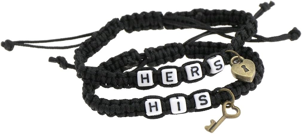 His & Hers Lock and Key Couple Bracelet Lovers Bracelets Adjustable For Girlfriend Boyfriend Chain Bangle