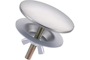 ALEASHA Kitchen Sink Hole Cover, Faucet Hole Cover for Kitchen Sink, Tap Hole Plate Stopper Cover Blanking Brass Metal Plug, Brushed Stainless Steel