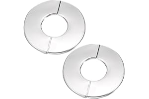 BRUISLARD 2PCS Wall Split Flange, Stainless Steel Plumbing Cover Plates, Round Escutcheon Plate for 28mm Dia Pipe, Buckles Design, Silver