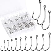 100 PCS Fishing Hooks Carbon Steel Fish Hooks Barbed Fishing Hooks with Plastic Box Fishing Accessories Suitable for Freshwat