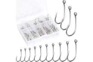 100 PCS Fishing Hooks Carbon Steel Fish Hooks Barbed Fishing Hooks with Plastic Box Fishing Accessories Suitable for Freshwat