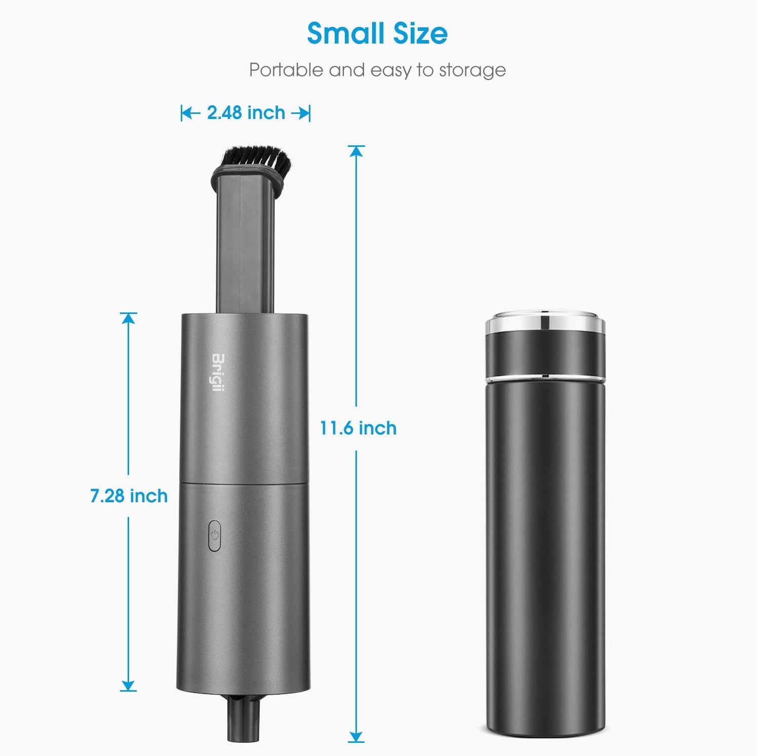 Brigii Mini Vacuum Cleaner, Small Handheld Vacuum Cordless USB Rechargeable, Dust Buster and Blower 2 in 1, Easy to Clean Desktop, Keyboard, Drawer, Car Interior and Other Crevices, Small Spaces-Y120 -