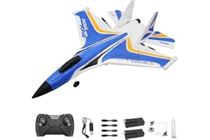 Fistone RC Plane, Remote Control Airplanes, 2.4 Ghz RC Glider with Dual-Motor and LED Lights, F-22 Raptor Fighter Jet with Smart Gyroscope System, Easy to Fly RC Fighter for Beginner Kids Adults