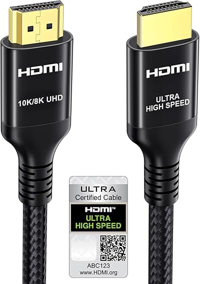 Etseinri 10K 8K HDMI 2.1 Kabel 2M, Zertifiziert 48Gbps Ultra High Speed HDMI® Kabel 4K 240Hz 165Hz 144Hz 120Hz 0.01ms eARC HDCP2.3 HDR 10+ Dolby Atmos Vision für Gaming Monitore TV Projektor