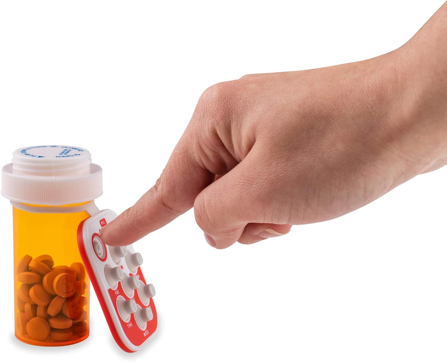 Pill Popper Medication Tracker, Daily Pill Reminder, Small and Portable Memory Aid with Buttons, Attaches to Pill Container