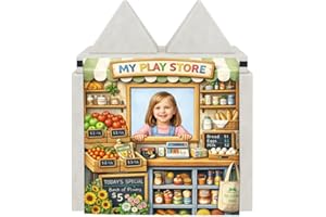 PPANGI Foam Play Couch Swag Panels - Grocery Store Theme,Soft Sofa Accessories,Modular Play Panels,33.5x37 Inches,Farmers Mar