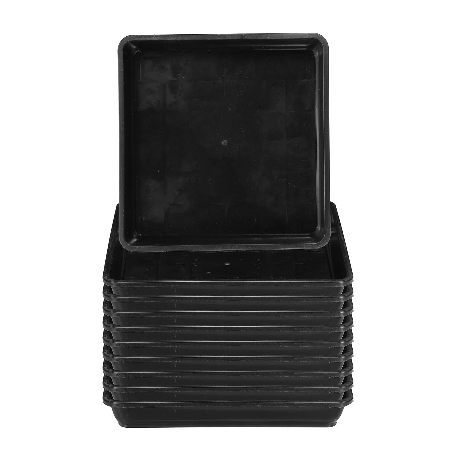 PATIKIL Plant Saucer Tray, 10 Pack 7 Inch Plastic Square Plant Saucer Flower Planter Drip Tray for Indoors Outdoors Patio Balcony, Black
