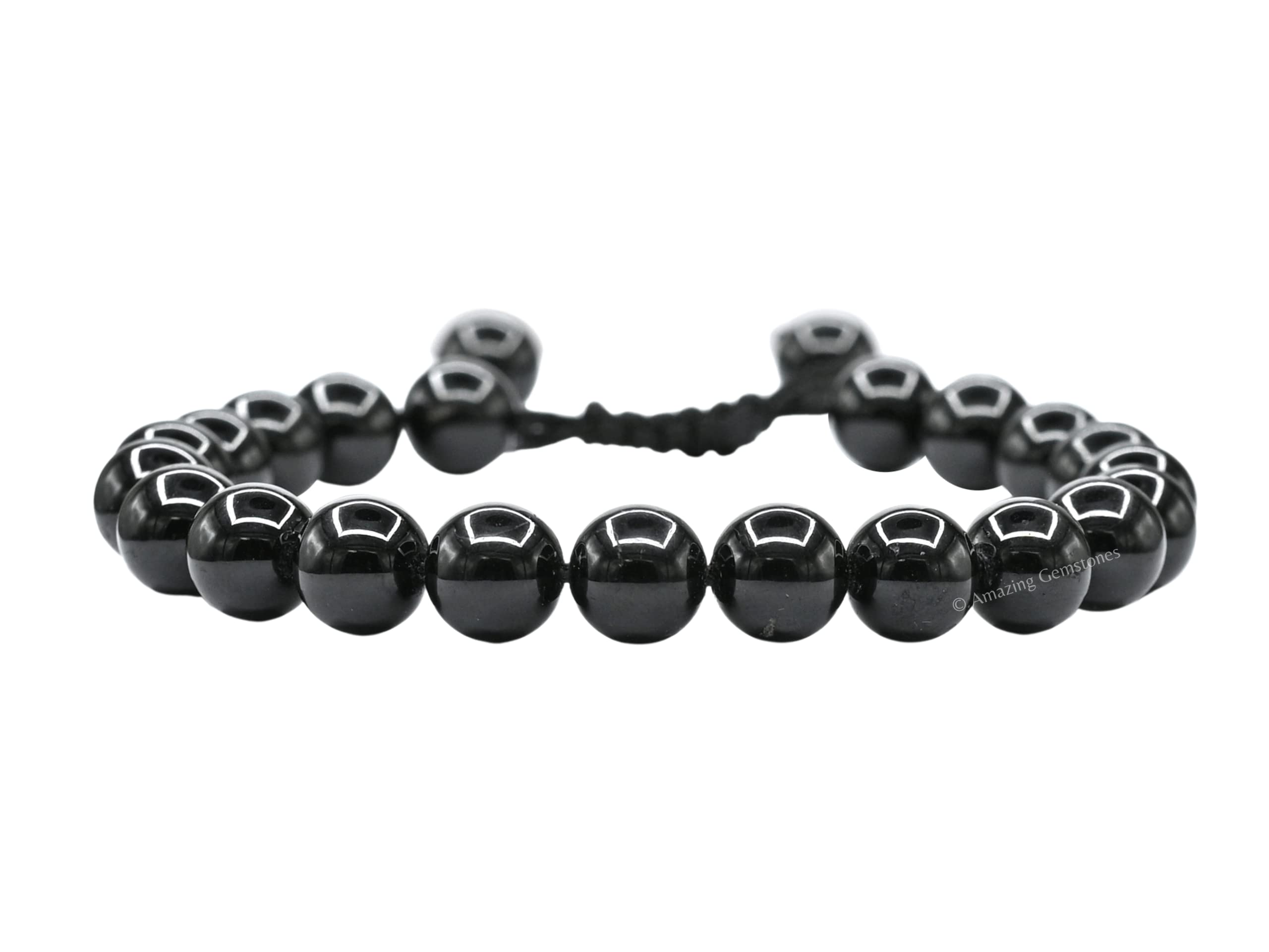 Photo 1 of Amazing Gemstone Black Obsidian Bracelet for Women Men's Gifts - Protection Healing Crystal Bracelet - 8mm Gemstone Beaded Adjustable Bracelet Pulseras Para Hombres Mujer Stocking Stuffers