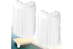 JYINCPED Dock Bumpers Dock Corner Bumper Fender Marine Boat Dock Bumpers for Edge Corner,Inflatable Dock Protection,Soft UV-Resistant Marine-Grade Vinyl,Stainless Steel Mounting Hardware Included,8"x16"
