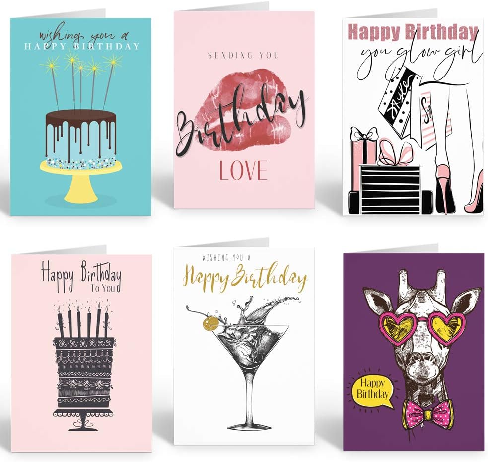 30 Happy Birthday Cards Pack - Bulk Happy Birthday Cards for her or him with Envelopes for Adults and Kids - Set 5 - by Ruby Ashley®