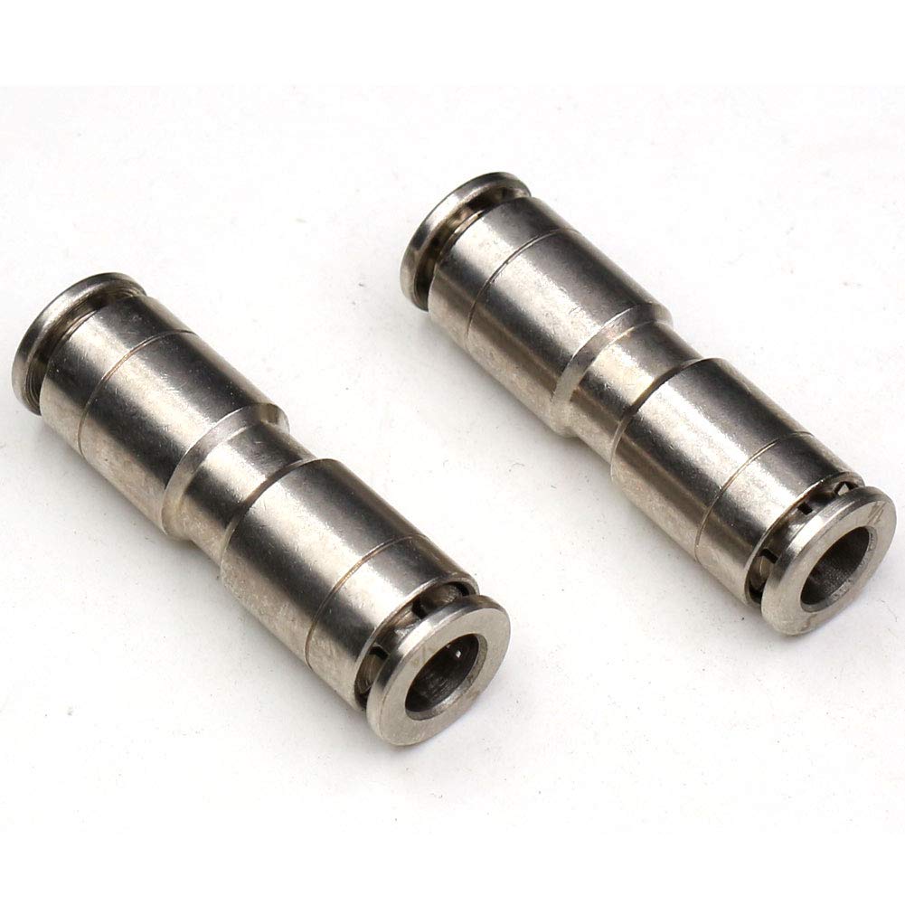 Photo 1 of 1/4 Union Straight Push to connect fittings Stainless Steel Pneumatic Push Connectors,CEKER 1/4" x 1/4" OD Tube Quick Connect Fittings Air Line Fittings for 1/4 inch Tube 2Pack