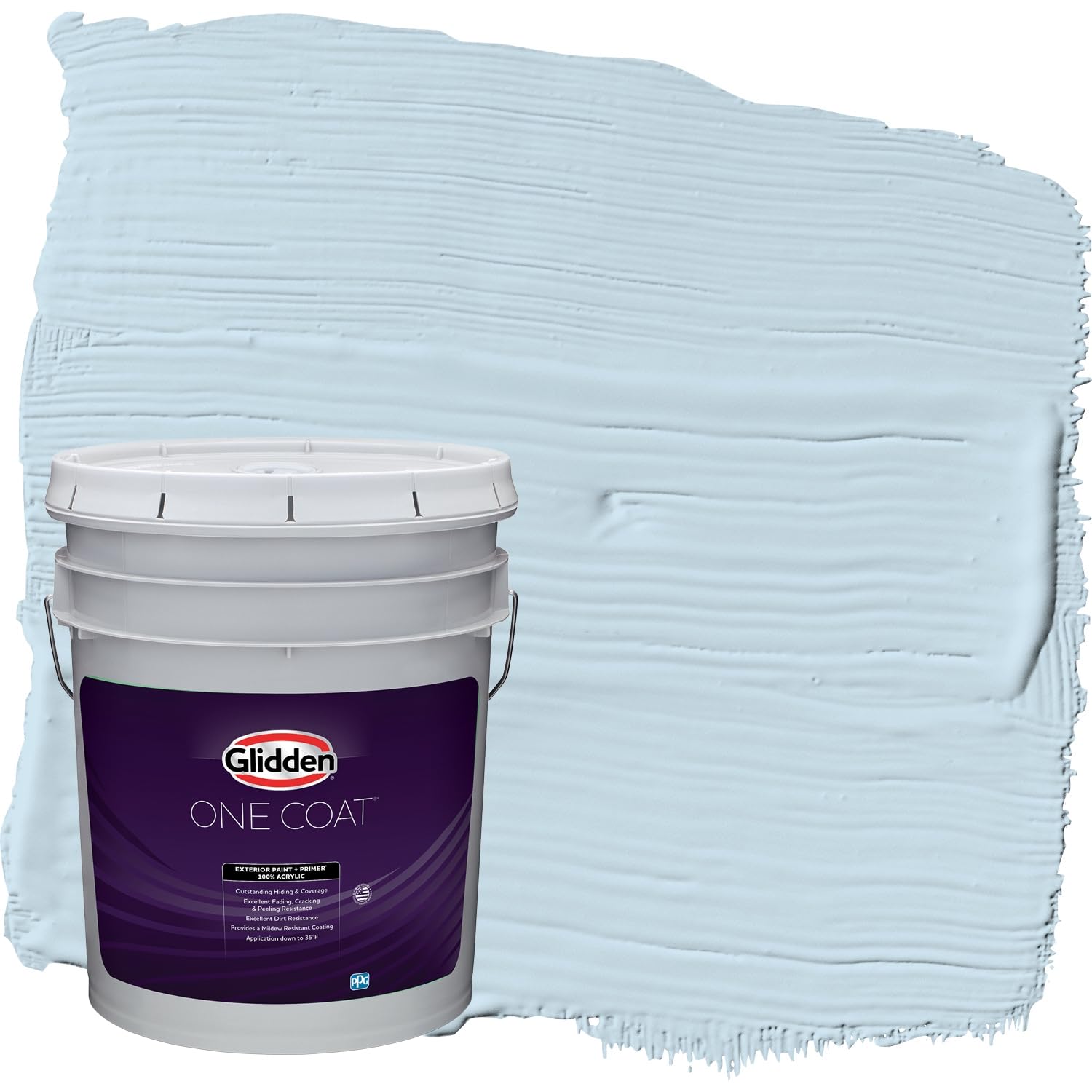 Glidden Exterior Paint + Primer: Blue/Blue Pearl, One Coat, Satin, 5-Gallons
